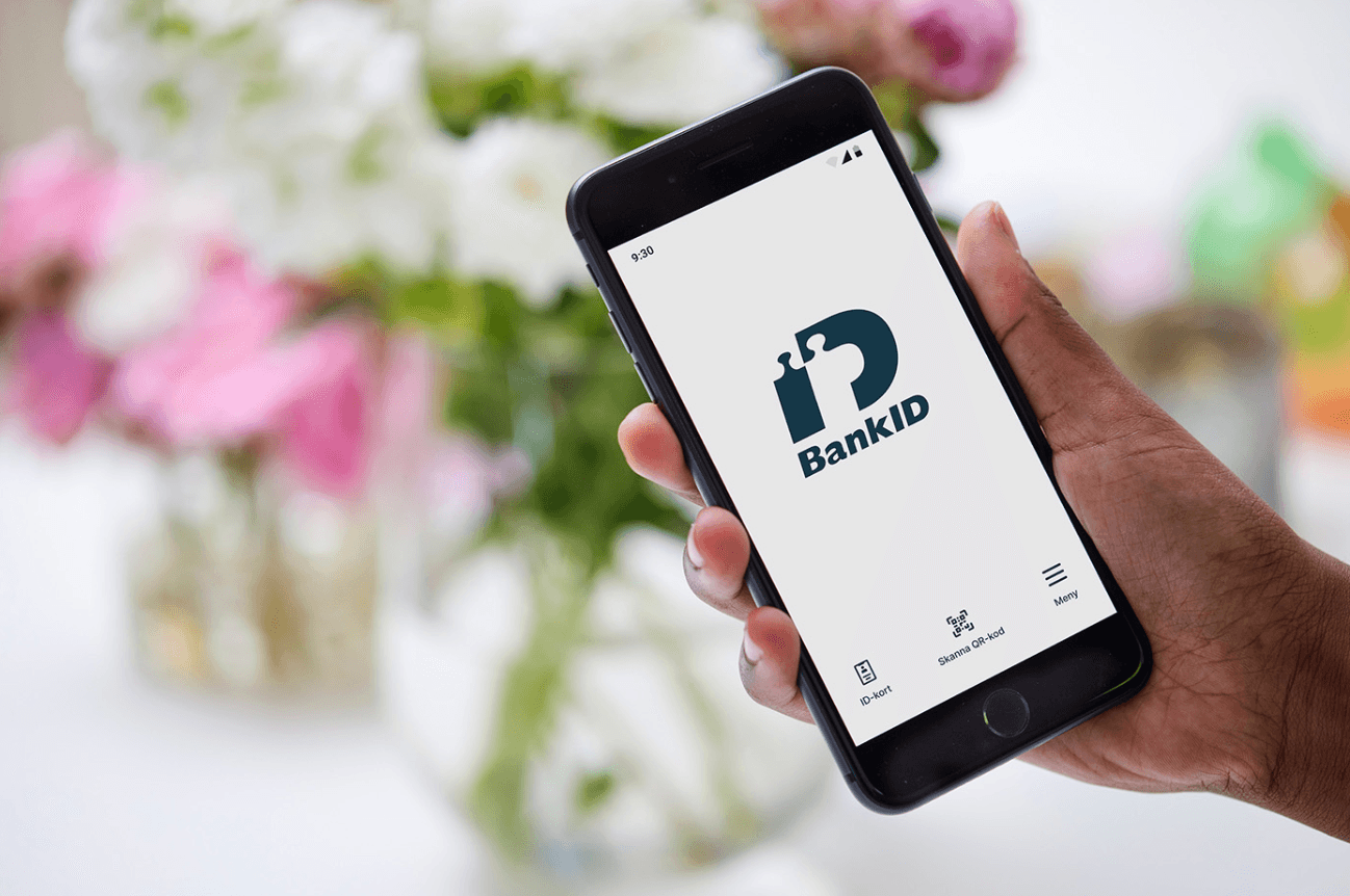 BankID app on a phone — legally binding signing straight from Strictboard